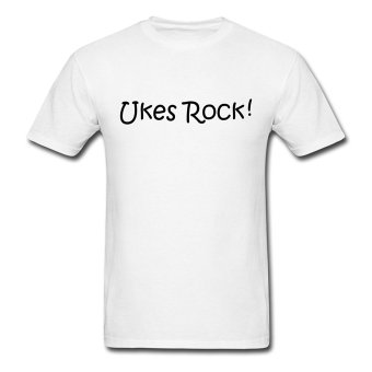 AOSEN FASHION Personalize Men's Ukes Rock Standard T-Shirts White  
