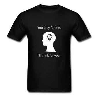 AOSEN FASHION Personalize Men's You Pray I Think T-Shirts Black  