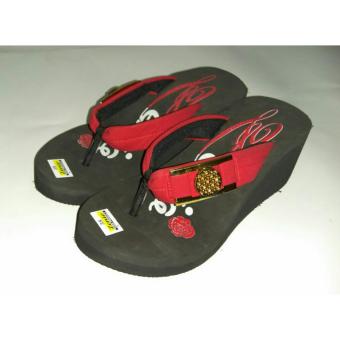 arsy collections sandal wanita spon merah  