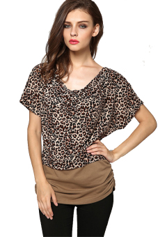 ASTAR Leopard Print Women Casual T Shirt Tops  