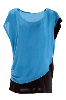 ASTAR Summer Patchwork O-Neck T-Shirt (Blue)  