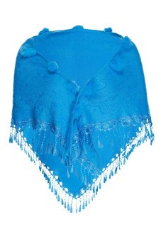 Astar Women's Winter Warm Thickening Tassels Long Scarf Cape (Blue)ï¼ˆï¼‰  