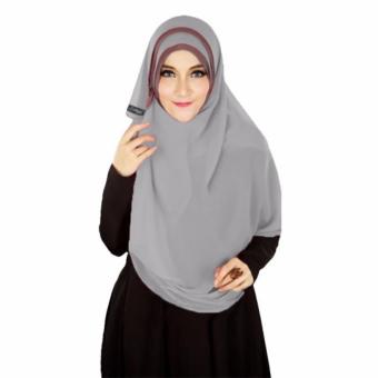 Athalia Hijab Kerudung Semi Instan - grey abu  