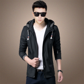 Athletic Jackets With Solid Black - INTL  