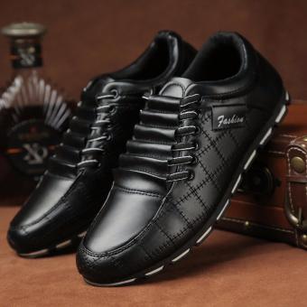 Autumn Korean men's casual shoes breathable shoes fashion trend of British business tide shoes sports shoes black -intl  