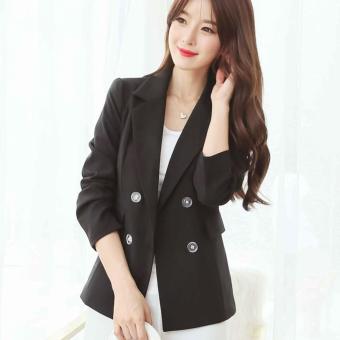 Autumn Korean Style Women Small Suit Jacket Female Slim Fit Plus-Size Fashion Coat Outwear Blazer-Black - intl  