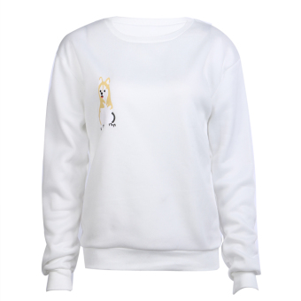 Autun Winter Puoverooe titching Puppie Sweater shirt (White)  