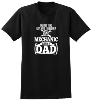 AVEYRONA Only Thing Love More Than Being a Mechanic is being a Dad Men's T-Shirt Black  