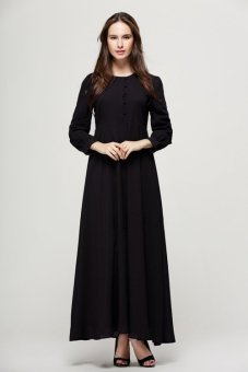 Ayako Fashion Dress Maxi Long Sleeves Lucia - AY (Hitam)  