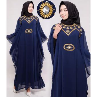 Ayako Fashion Dress Muslim Maxi Kaftan Syahrini 2017 - (Navy)  