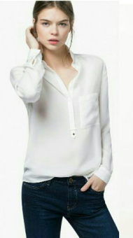 Ayako Fashion Kemeja HEM Saki - YTK - (Putih)  