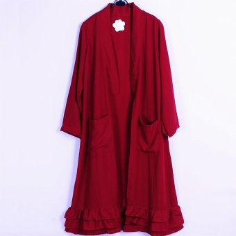 Ayako Fashion Ruffle Cardigan - (Red)  