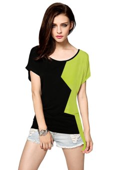 AZONE Women Irregular Batwing Sleeve Loose T-shirt (Green)  