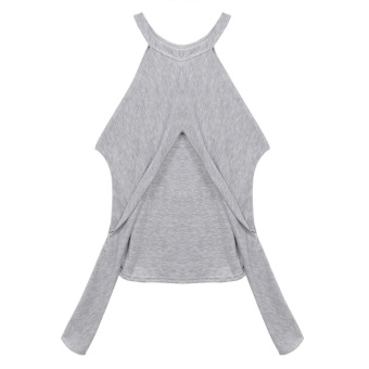 AZONE Women O Neck Off Shoulder Casual Solid T-shirt (Grey) - Intl - intl  