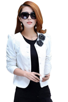 AZONE Women's Suit Long Sleeve Short Coat Jacket Outerwear (White) - intl  