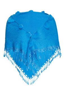 Azone Women's Winter Warm Thickening Tassels Long Scarf Cape (Blue)  