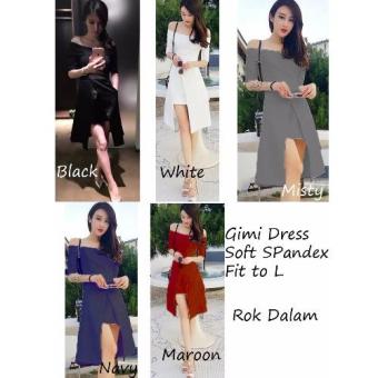 Azure Fashion GIMI Dress - Maroon | Dress Wanita | Pakaian Wanita  