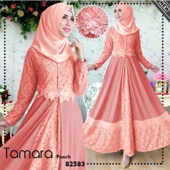 Baju Muslim Brukat Tamara Peach  