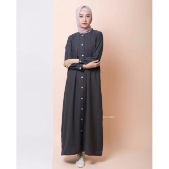 Baju Original Nafal Maxy Gamis Wolfice Gaun Pesta Panjang Baju Hijab Terusan Pengajian Wanita Muslimah Warna Black  