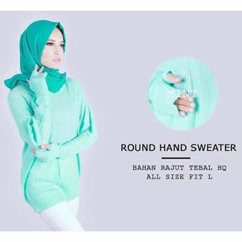 Baju Rajut Roundhand Sweater Baju Hangat Rajut Premium Tebal Rajut tosca mint  