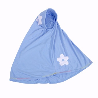 Baju Yuli Jilbab Anak 2 Bunga Lucu Warna Baby Blue  