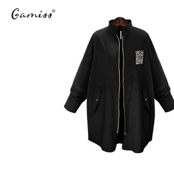 Baseball Jackets Slim Long Sleeve Casual Coat(Black) - intl  