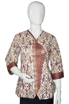 Batik Adikusuma Blouse Wanita - Asmat - Cokelat  