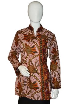 Batik Adikusuma Blouse Wanita - Latar Beras Wutah - Merah Tua  