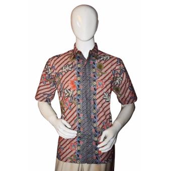 Batik Adikusuma Kemeja Pendek Pria - Parang Barong - Coklat  