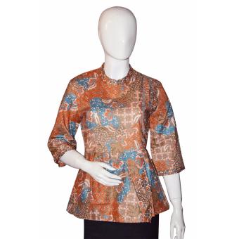 Batik Arjunaweda Blouse Wanita - Daun Anggur - Orange  