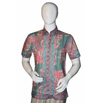 Batik Arjunaweda Kemeja Bodyfit Pria - Daun Anggur - Hijau  