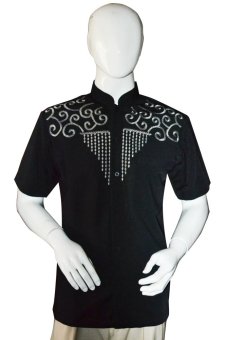 Batik Arjunaweda Koko Pria - Koko Otoman - Hitam  