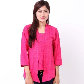 Batik Distro BA7357 Blus Wanita Embos Kutu Baru - Pink  