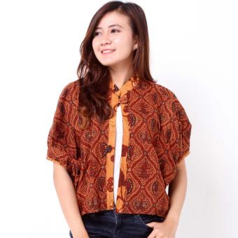 Batik Distro BA7680 Cardigan Wanita Lengan Kupu - Coklat  