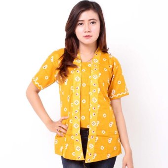 Batik Distro BA7978 Blus Wanita Kutu Baru - Kuning  