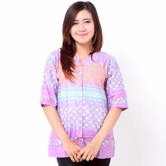 Batik Distro BA8086 Blus Wanita Motif Lapis - Ungu  