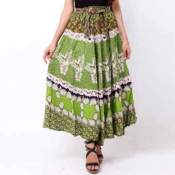 Batik Distro R1055 Rok Wanita Kupu Batok - Hijau  