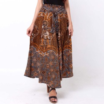 Batik Distro R1061 Rok Wanita Wayang Batok - Coklat  