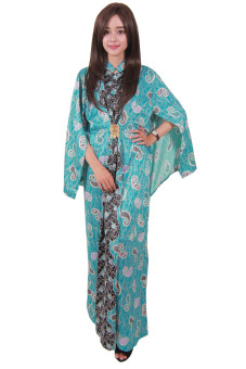 Batik Putri Ayu Solo Batik Gamis Cape C3 (Biru)  