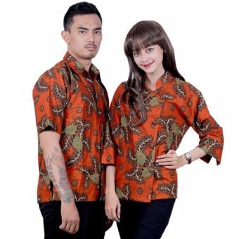 Batik Putri Ayu Solo Batik Sarimbit Blouse Katun Premium SRB16-orange  