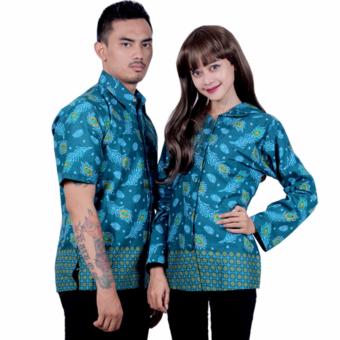 Batik Putri Ayu Solo Batik Sarimbit Blouse Katun SRB17-Hijau  