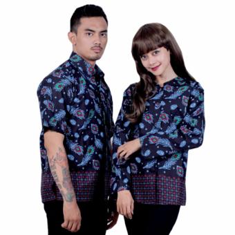 Batik Putri Ayu Solo Batik Sarimbit Blouse Katun SRB17-Hitam  