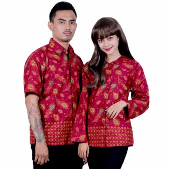 Batik Putri Ayu Solo Batik Sarimbit Blouse Katun SRB17-Merah  