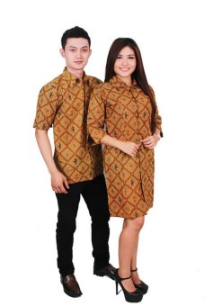 Batik Putri Ayu Solo Batik Sarimbit Dress SRD 34 (cokelat)  