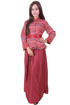 Batik Putri Ayu Solo Gamis Batik G3 (merah)  