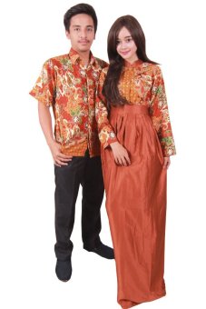 Batik Putri Ayu Solo Sarimbit Batik Gamis SRG107-Cokelat  