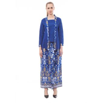 Batik Trusmi-Blus Motif Ktb Prada-Biru  