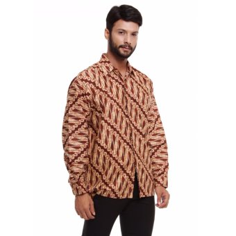 Batik Trusmi-kemeja Liris BSR NP-Coklat  