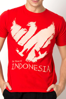 Be Proud of Indonesia - Garuda Chalkboard Male Tees - Merah  