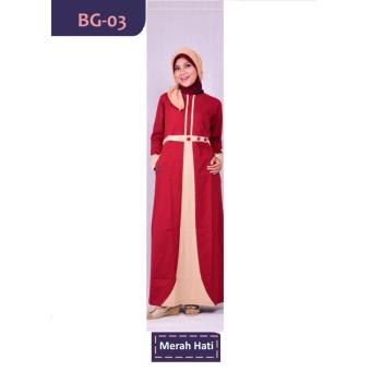 Believe AG-03 Baju Muslim Baju Hijab Baju Muslim Modern Wanita Baju Muslim Gamis Dress Kaos Merah Hati  